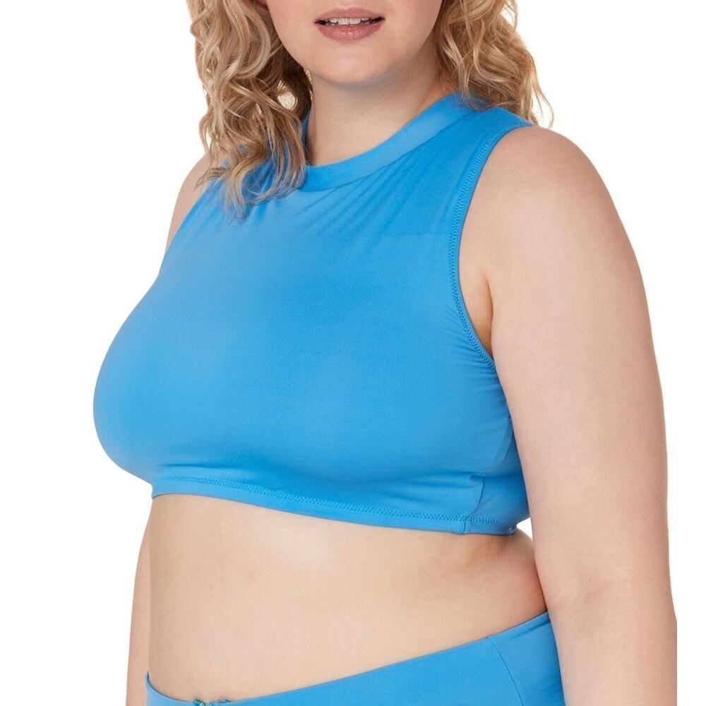 NWT Andie Blue Azul Venice High Neck Top Swimsuit Top Size Medium